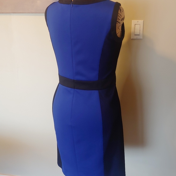 🖤Jessica Blue & Black Mesh Detail Dress sz 14 - Picture 3 of 9